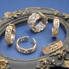 Buccellati Ringenset Dames Kant Hol Gravure Volledig Diamant Ingelegd High-end Handjuwelen