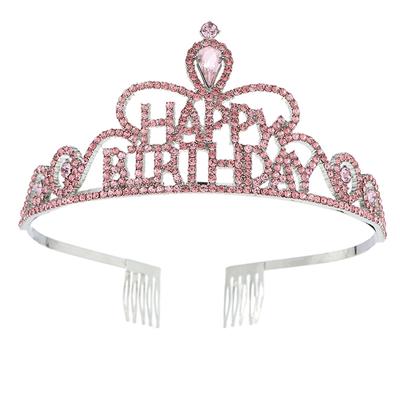 Alles Gute zum Geburtstag Krone Buchstaben Alles Gute zum Geburtstag Krone Stirnband Kristall Tiara Haarschmuck Partyzubehör