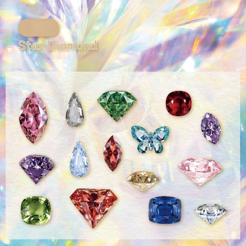 30 Pcs INS Cartoon Gemstone Sticker Pack Scrapbooking Material DIY Decorative Diary Album Aesthetic Stationery Labels Stickers