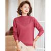 Passet Damska Bluzka Dzianinowa z Półwysokim Kołnierzem i Długim Rękawem dla Kobiet w Średnim Wieku