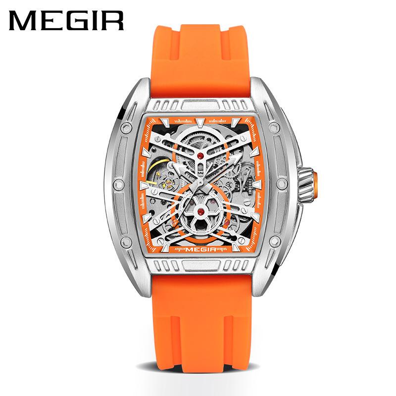 

Men S Sports Machinery Movement Watch Silicone Band Luminous Waterproof Multi-Function 8601