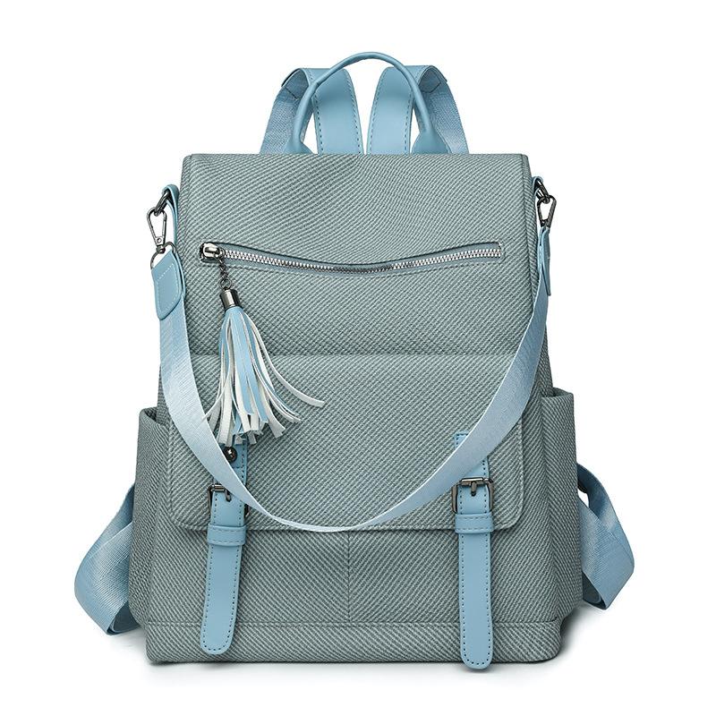 

Men s and Women s Retro Soft Leather Backpacks Are Versatile, Casual and Simple, Suitable for Commuting and Traveling Students синий