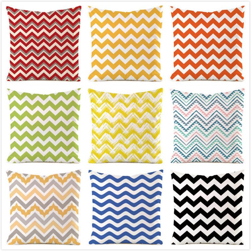 Nordic Geometric Colored Waves Digital Printing Short Plush Pillow Covers for Car Sofa Office Cushion Cover Home Goods