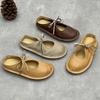 Handmade Genuine Leather Flat Slippers Round Toe Retro Soft Soled Women's Outdoor Slip-on Shoes