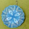 Blue and White Metal Wind Spinner 10 Inch for Garden Decor Outdoor Courtyard Lawn Porch with Rotating Hook for Halloween Christmas Thanksgiving