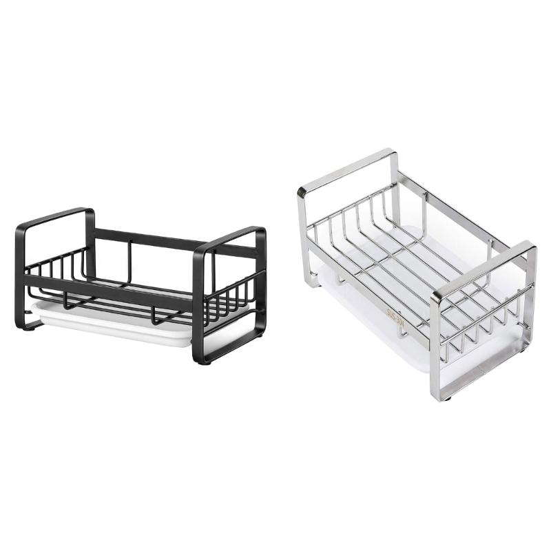 

Unique Sponge Holder Counter Shelves with Drainer Dishware Drainer серебряный