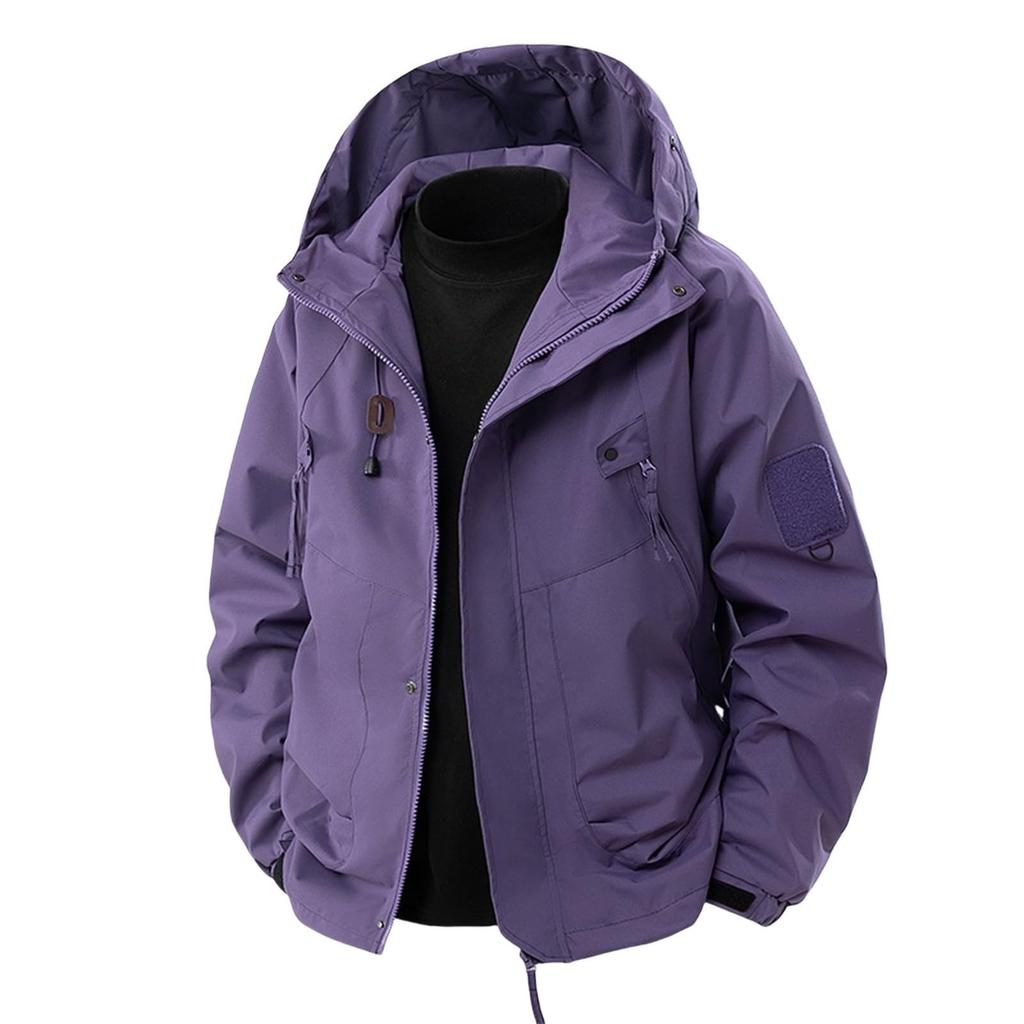 Women's Solid Color Long Sleeved Hooded Outdoor Suit Windproof And Waterproof Thin Jacket