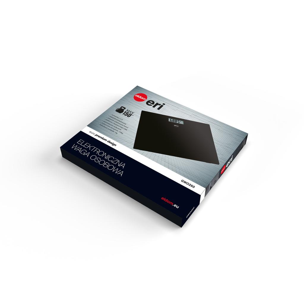 Eldom bathroom scale 150 kg black
