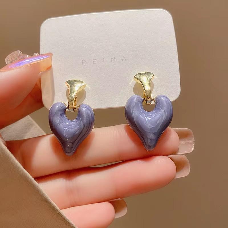 Purple Color Women Dangle Earrings Small Round Unusual Earrings Fashion Flower Butterfly Hanging Earrings Pendientes Mujer