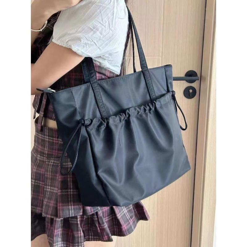 Student class canvas tote bag women's simple new waterproof large-capacity commuter shoulder bag