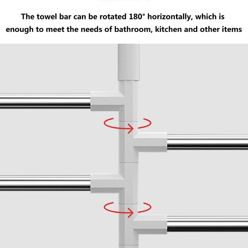 Wall Mounted Towel Bar Swivel Towel Rack Stainless Steel Towel Hanger 180° Rotation Space Saving Towel Rack for Bathroom