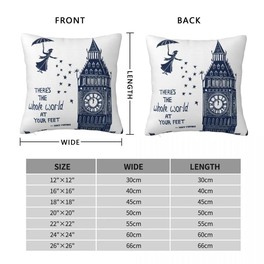 Mary Poppins Inspirational Quote Linocut Throw Pillow Cusions Cover Pillowcase Luxury Cushion Cover Couch Pillows