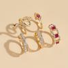 Women Alloy Snake Rings, Diamond Inlaid Ring Set Accessories