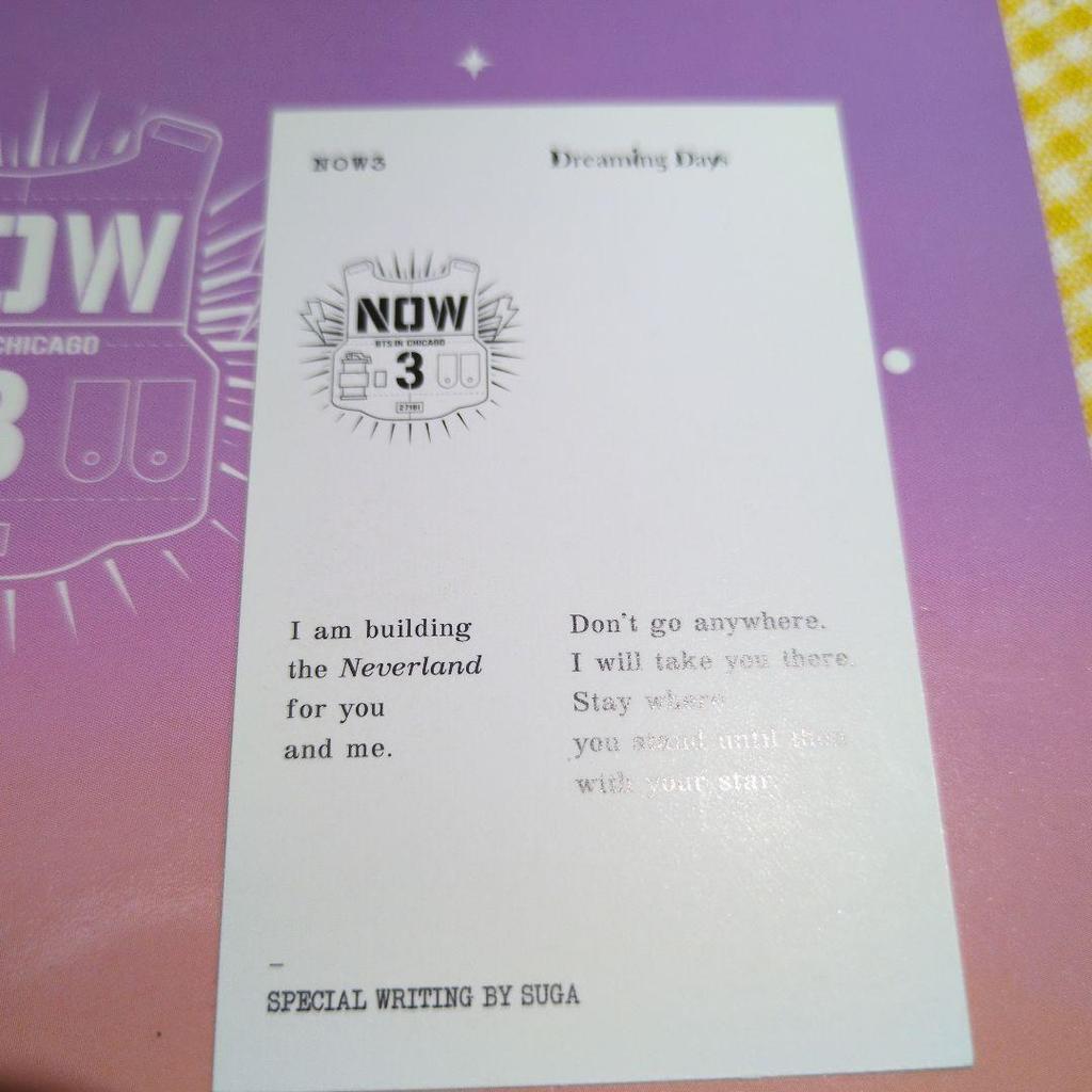 [USED] BTS Dreaming Days NOW 3 with Tower Records trading card