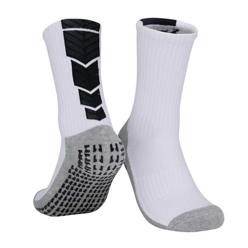 Men's Professional Gel Football Socks - Breathable, Non-Slip, Mid-Calf Training Socks with Towel Bottom.
