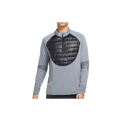 Spliced Stand Collar Raglan Zippered Long Sleeve Jacket Men Jacket Gray DC9169-084