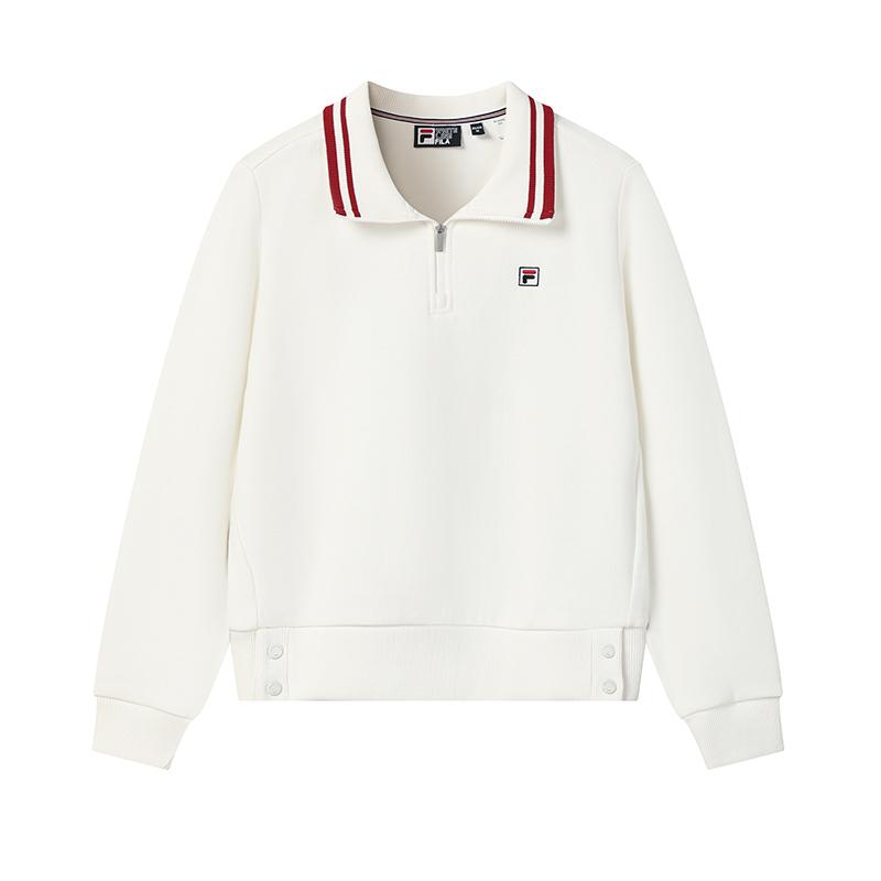 

FILA Heritage Simple Classic Fashion Casual Versatile Comfortable Pullover Sweatshirt Women sweatshirt Cloud-Mushroom-White F11W618211FWT M