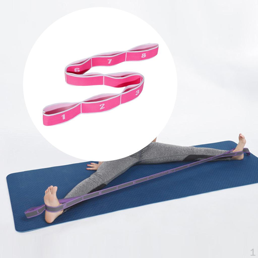 

Stretch , Elastic Exercise Stretching Band Multi Loops for Yoga Physical workout and fitness, 8 Loops White Pink