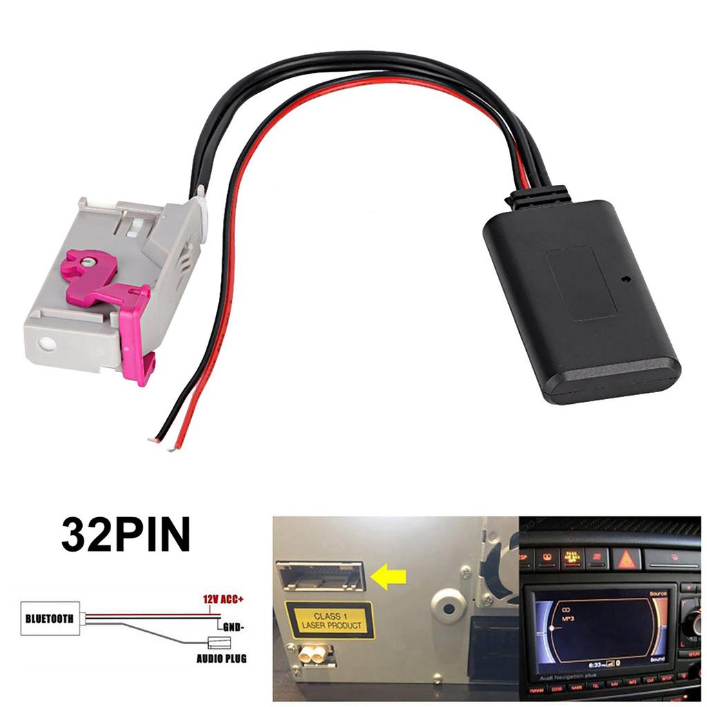 32Pin Cable Adapter Aux Car Bluetooth Kit Fit for A3 A4 A6 A8 TT R8 RNSE