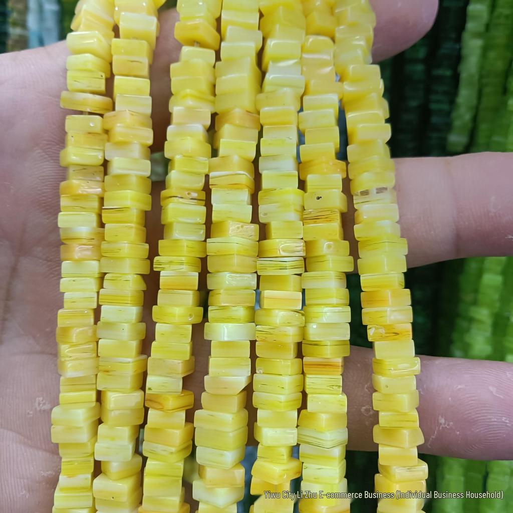 Nepal Kolorowe Kwadratowe Szklane Koraliki 6x3mm do Biżuterii DIY