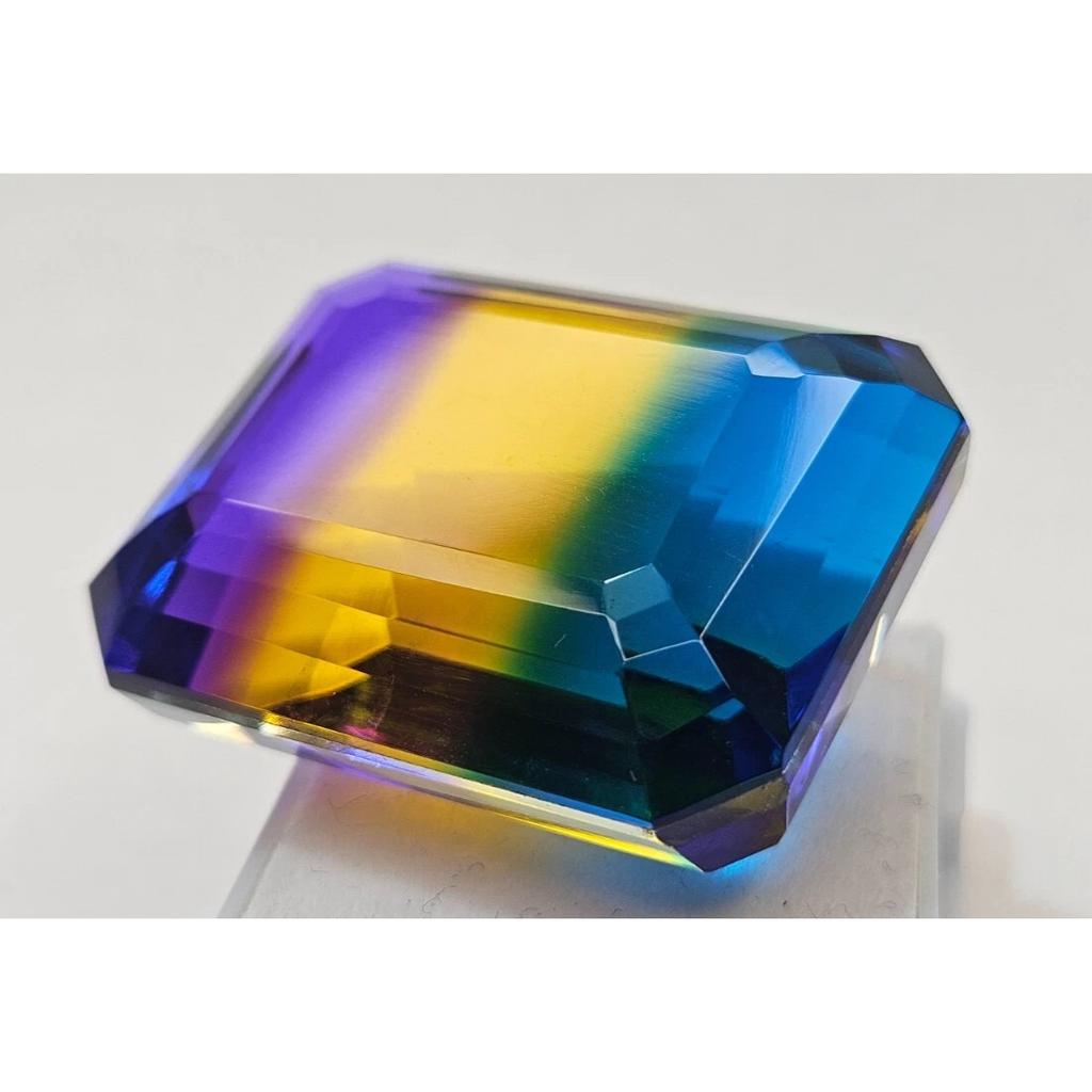 Certified Natural Tourmaline Bi-Color Emerald Cut 100+ Ct Fabulous Gemstone