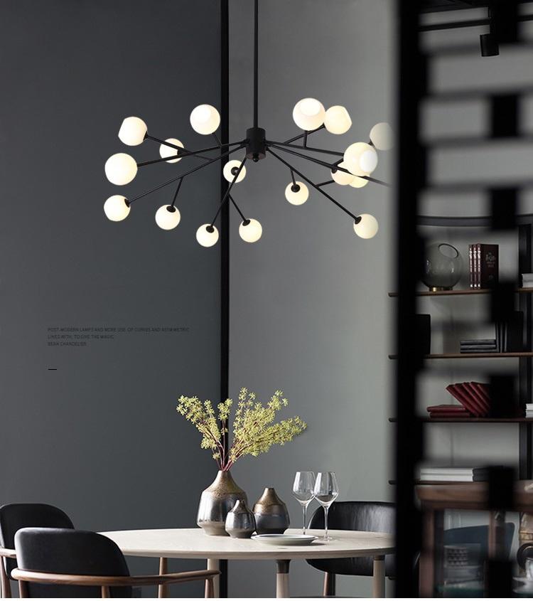 Post Modern LED Chandelier Lights G4 Bulb Tree Branch Hanging Lamp Living Dining Room Glass Ball Chandeliers Lighting Fixtures