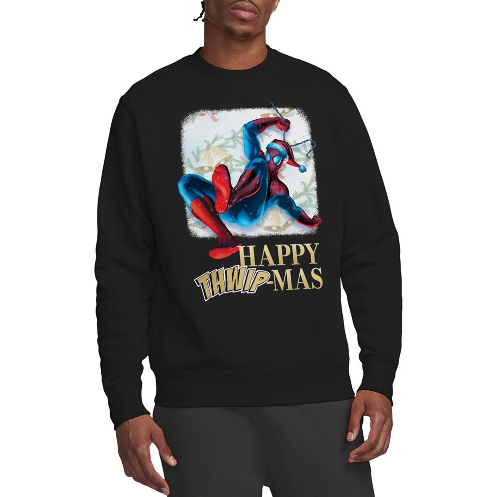 Spider-Man Unisex Adult Happy Thwipmas Christmas Window Sweatshirt