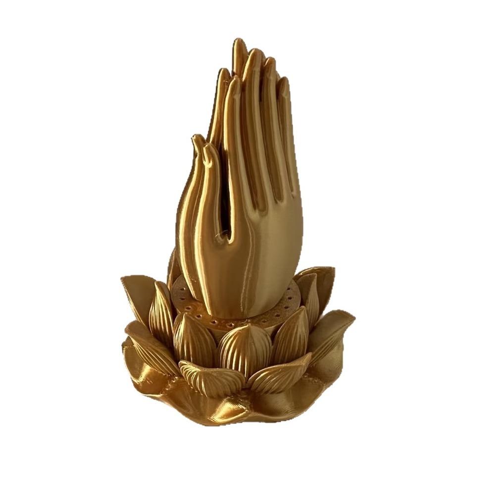 3D Printed Lotus Hand Incense Holder Praying Hand Tabletop Incense Base Living Room