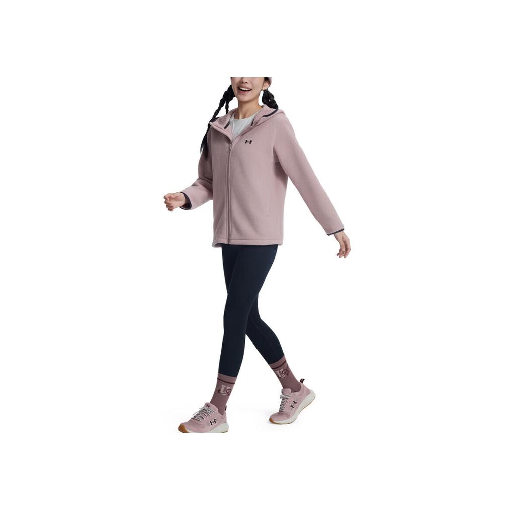 Under Armour Logo Color Block Knit Hooded Sports Long Sleeve Fleece Jacket Women jackets 6010177-673