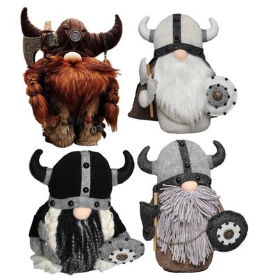 Viking Gnomes Durable And Reusable Resin Tabletop Statue Decor Plush Gnome Doll Decoration For Fireplace Christmas Tree