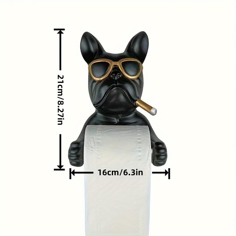 1pc Resin French Bulldog Wall Tissue Holder, No Inner Tube Needed for Bath Toilet Paper Storage & Decor.