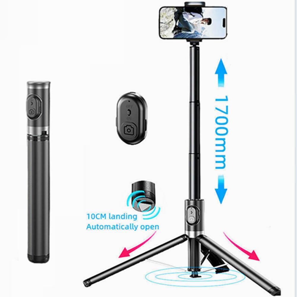 

1.7M Portable Mobile Stand Monopod Selfie Stick Tripod with Wireless Bluetooth Remote for iPhone Samsung Huawei Xiaomi No light
