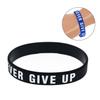 Silicones Encouragement Bracelet with Inspirational Messages Never Give Up Lettering Fashionable Colored Wristband Gift