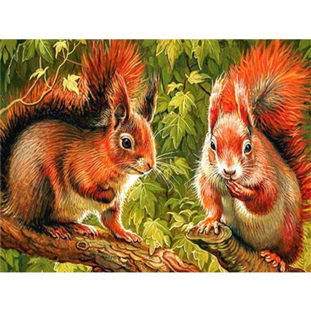 

Полный квадратный круглый дрель Алмазная вышивка Белка подарок ручной работы 5D алмазная живопись животное горный хрусталь комплект домашний декор Full Round 40X50CM темно-розовый