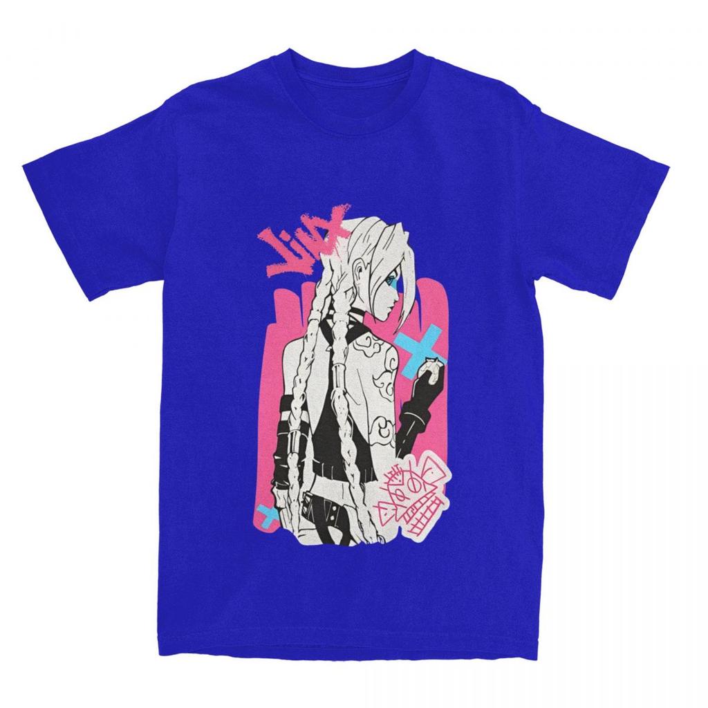 Jinx's Rebellious Twisted World Arcane Anime T-Shirt Trending T Shirts Short Sleeve Tops Summer Cotton Plus Size Clothes
