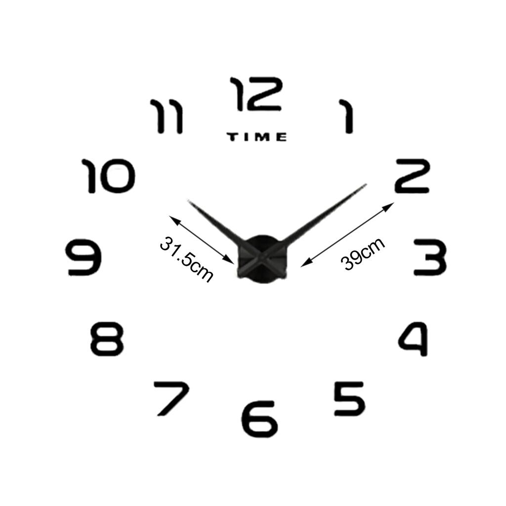 Moderne Super Large Size Metal Analog Innendørs Vegg Klokke Stue Cafe Dekor