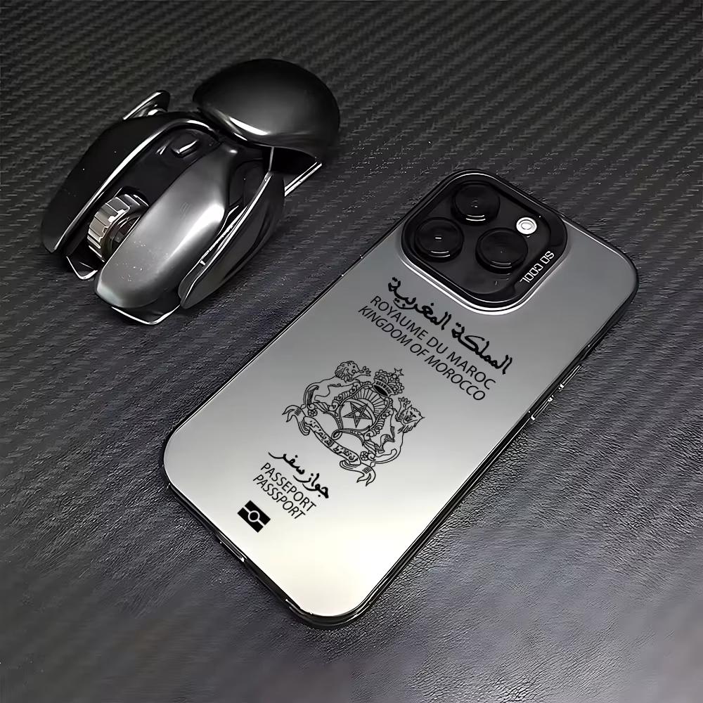 

Чехол для телефона с узором паспорта Марокко Для iPhone 17 Air 16e 16 Pro Max 15 14 Plus 13 12 Mini 11 Pro Ударопрочная силиконовая задняя крышка iPhone 13 mini