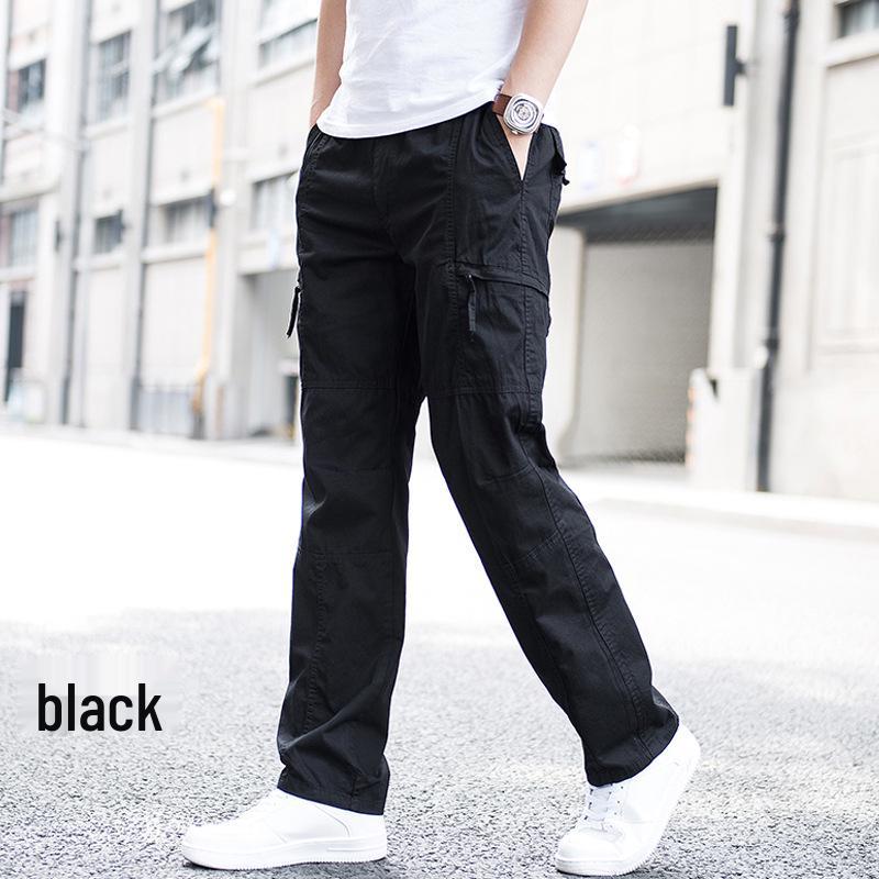 Men's Plus Size Straight Leg Loose Overalls - Wear-Resistant, Casual, Outdoor Sports Pants