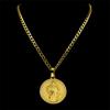 Rhinestone Horse Head Pendant Necklace for Men Hip Hop Stainless Steel Gold Color Animal Lucky Jewelry Gift for Boyfriend 7619-3