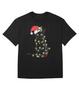 Christmas Black Cat Printed Pure Cotton Tshirt for Men and Women Comfortable Y2K Oversized Holiday Gift Short Sleeved Tshirt