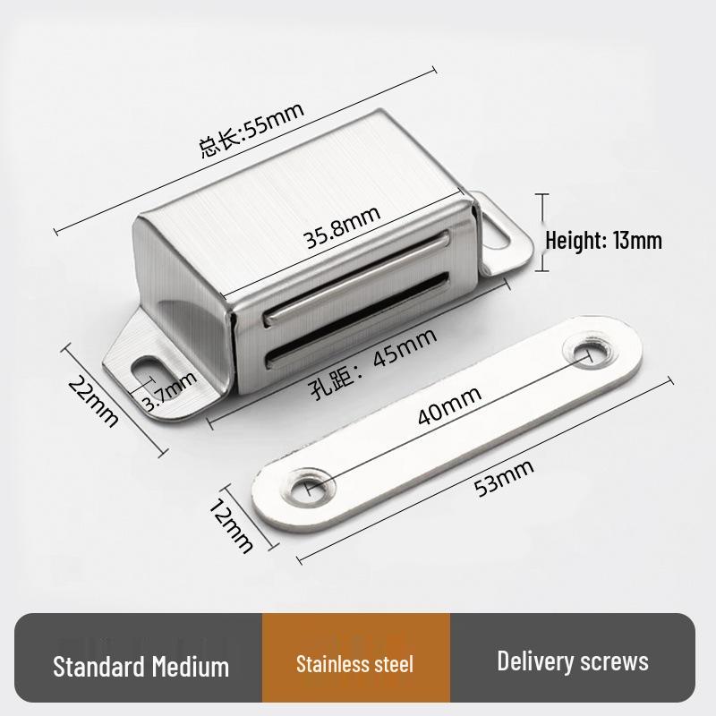 Modern Stainless Steel Magnetic Door Catch - Ball Latch Closure for Cabinet Accessories