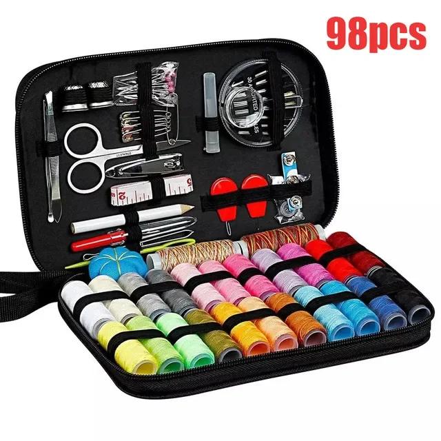 68/98 pz Borsa Kit da Cucito Multifunzione Scatola Set Strumenti da Cucito Fai da Te per Trapuntatura a Mano Cucitura Ricamo Filo Accessori