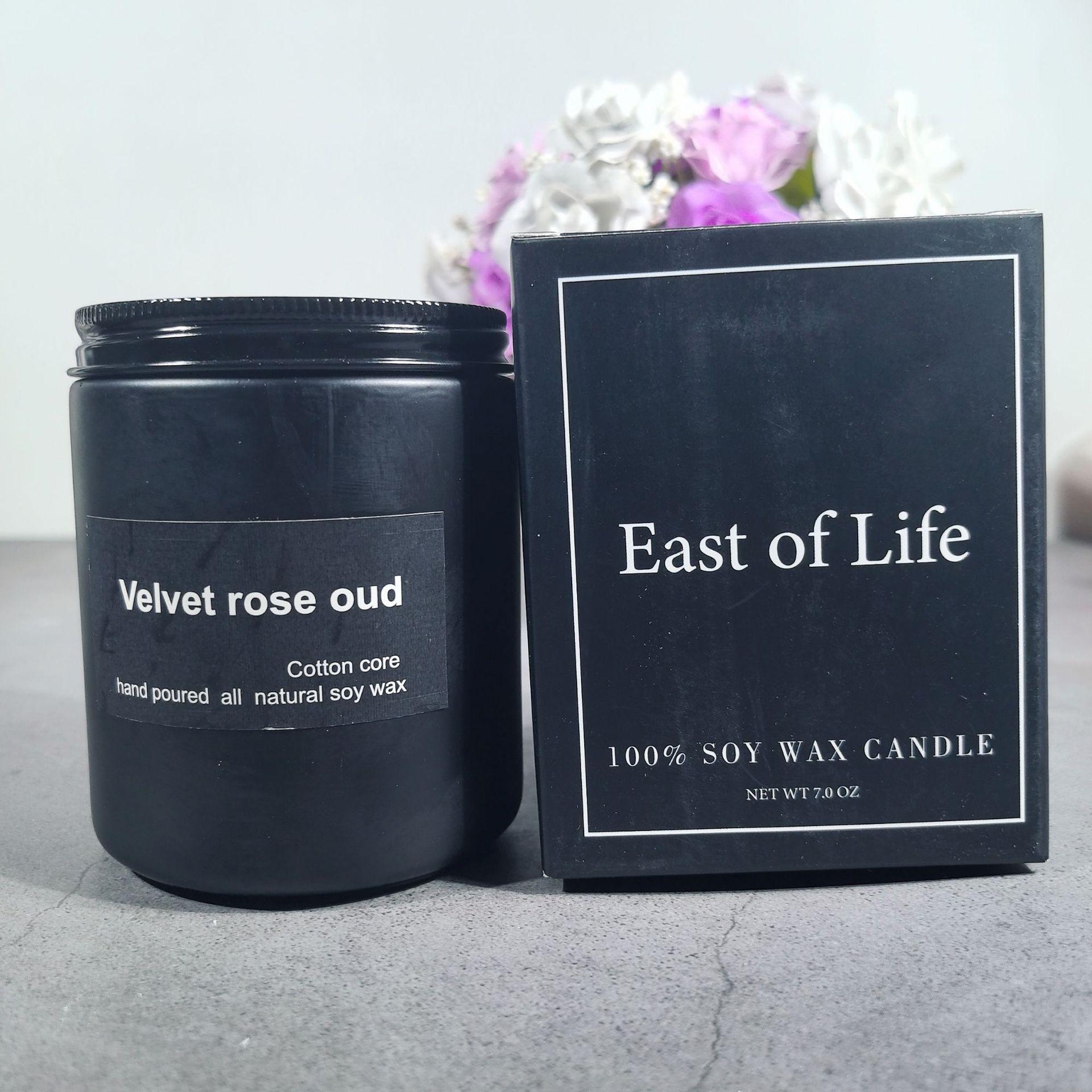 

Handmade Soy-free Wax Frosted Glass Scented Candle Creative Souvenir Scented Candle Velvet Ebony Rose