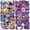 50Pcs/Set Purple Magic Planet PET Clear Stickers Waterproof DIY Fashion Decals Journal Stickers (2 Styles)