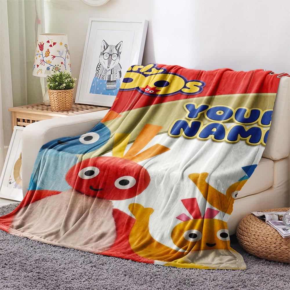 1pz Coperta in Flanella con Nome Personalizzato e Fantasia Twirlywoos Adatta a Tutte le Stagioni per Arredamento Casa Calore e Comfort Regali Regalo Festivo_xia