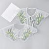 Vintage-Kragen mit Blumenstickerei Organza Halb-Schal Schulterumhang für Damen Dekokragen für Bluse