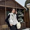 European and American autumn and winter new temperament fashion stand-up collar sleeveless leopard print artificial fluffy bobcat vest vest