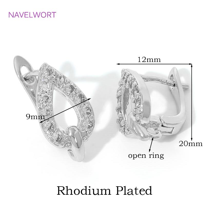 

DIY Creative Fastener Earwire 18K Gold Plated Zircon Earring Hooks Clasps Nature Shell Earring Clasps Accessories Wholesale 2 pieces