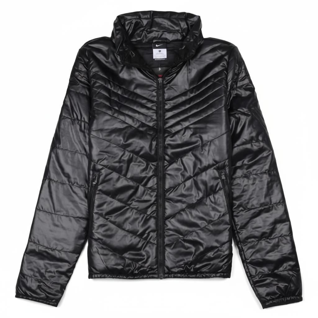Nike Puffer Jackets Women s Black Stand Collar Moderate 484692-010 M