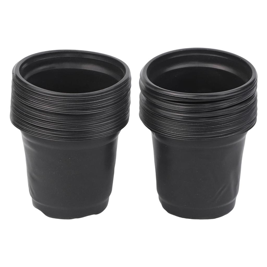 Bulk Set of 100 Black Plastic Flower Pots for Gardening Effective for Succulents and Small Plant Transplanting